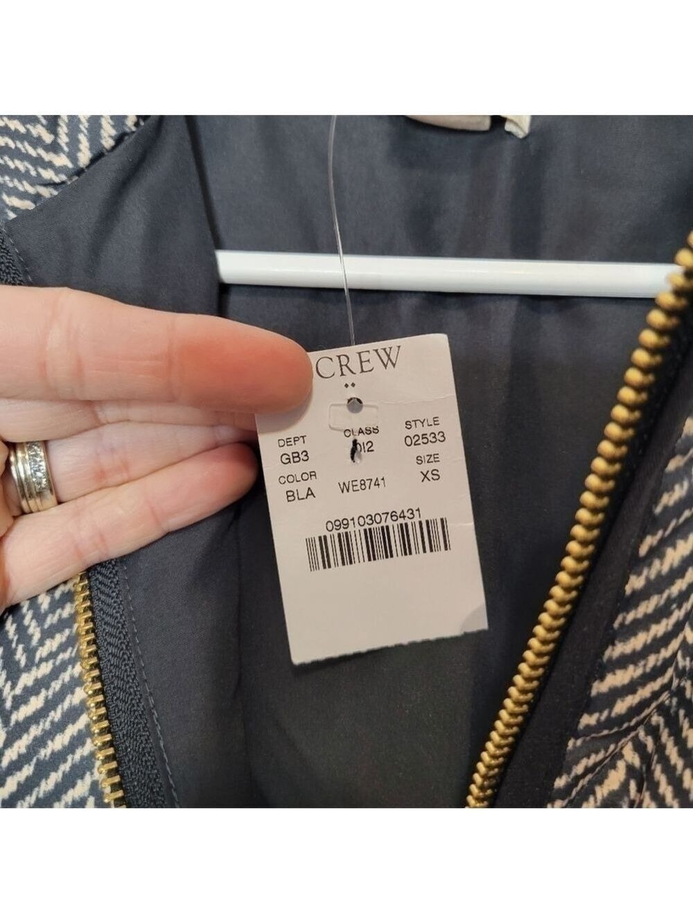 J. Crew Herringbone Zip Up Quilted Classic Vest Women's Size XSmall - Picture 16 of 16